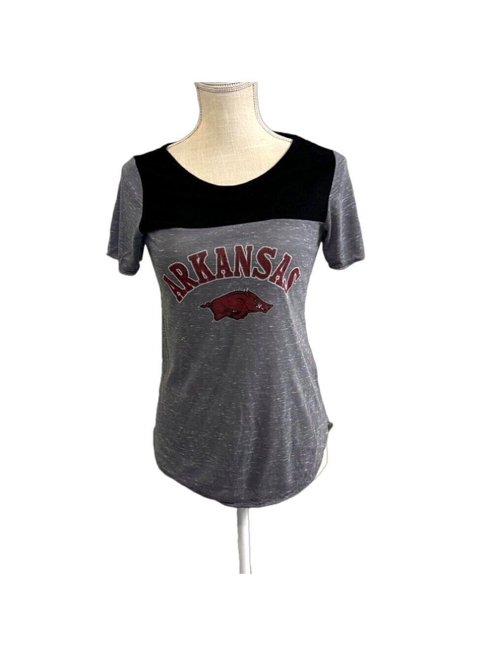Women's Blue 84 Arkansas Razorback NCAA Short Sleeve T-Shirt. Size Small